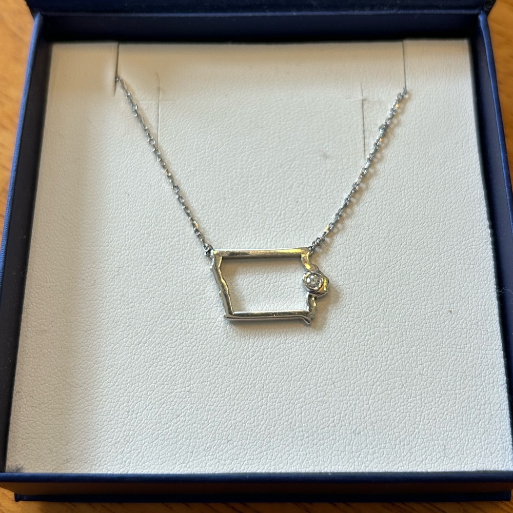 🏀 Caitlin Clark fans! 🏀 Iowa Sterling Silver, Diamond necklace